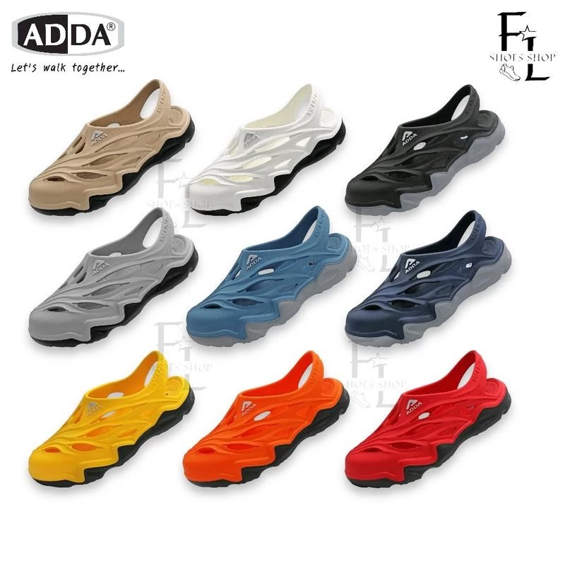 ADDA รองเท้าแตะ รองเท้าแตะแบบสวม รองเท้ารัดส้น ชาย-หญิง รุ่น 5TD75 (เบอร์ 4-11)