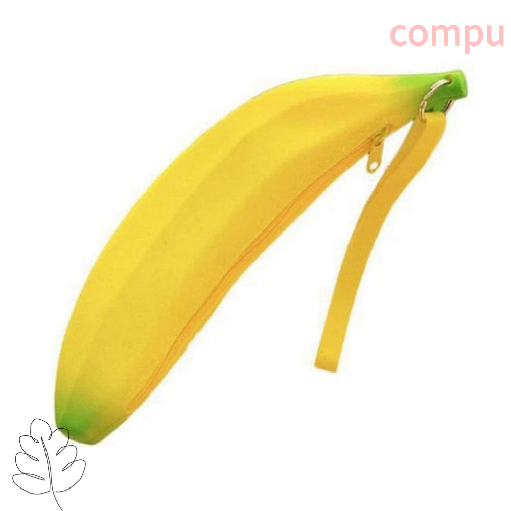 กระเป๋าสตางค์ COMPU Banana Zero, 2.36*7.87 นิ้วกระเป๋าใส่ปากกาซิลิโคนรูปกล้วย, สํานักงานดินสอซิลิโคน