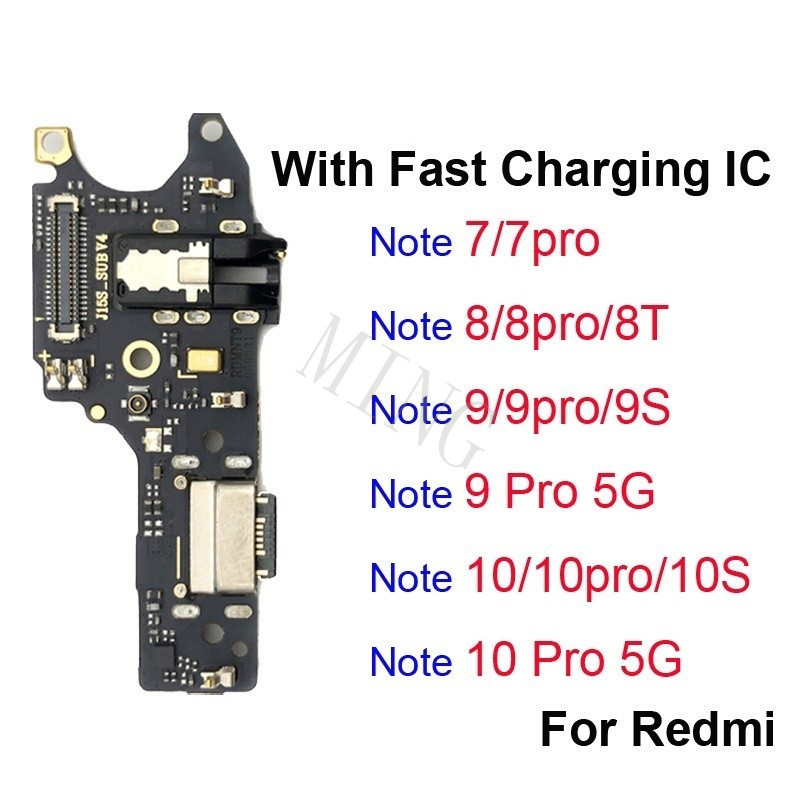 & ใช้สําหรับ Xiaomi Redmi Note 7 Pro Note 8 9 10 4G 5G 8T 9S 10S USB โทรศัพท์มือถือแท่นชาร์จขั้วต่อพ