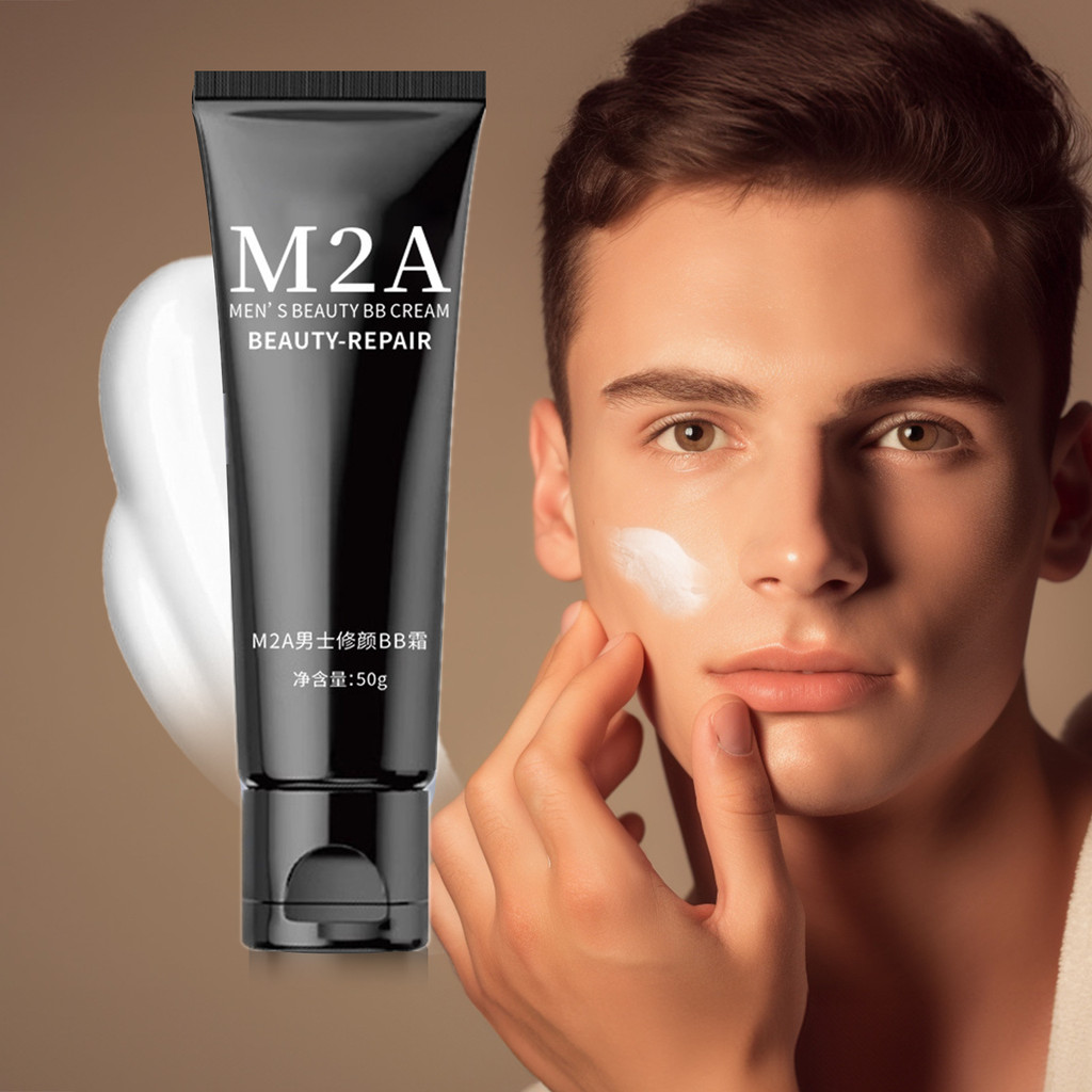 M2A Mens Beauty BB Cream ปกปิดรอยสิวตามธรรมชาติปรับปรุงความหมองคล้ํา Tone-Up Lazy Cream