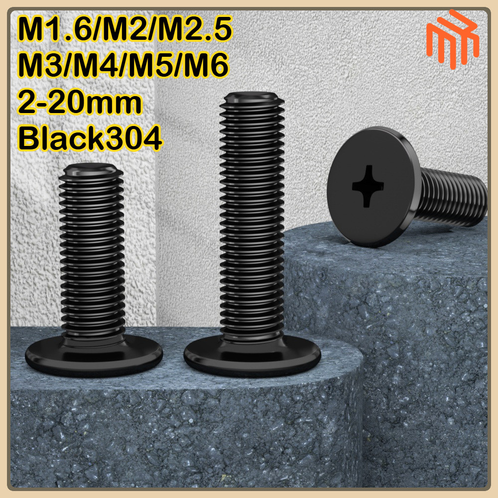 [MX0209] 304 สแตนเลส Phillips สกรูหัวแบนบาง M1.6–M6 Bolts Fasteners สําหรับคอมพิวเตอร์
