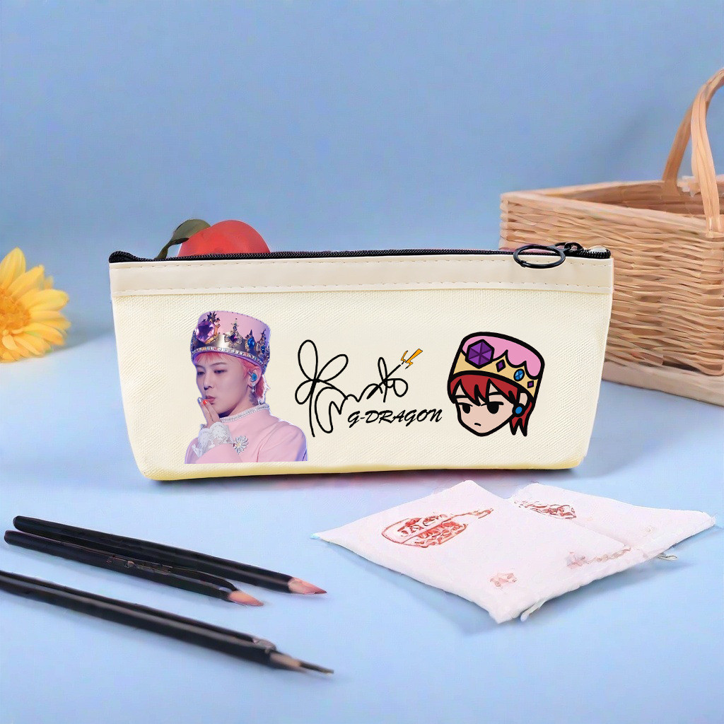 Kira BIGBANG GD G-DRAGON POWER ผ้าใบดินสอปากกากระเป๋าเก็บขนาดใหญ่ความจุนักเรียนกระเป๋าเครื่องเขียน