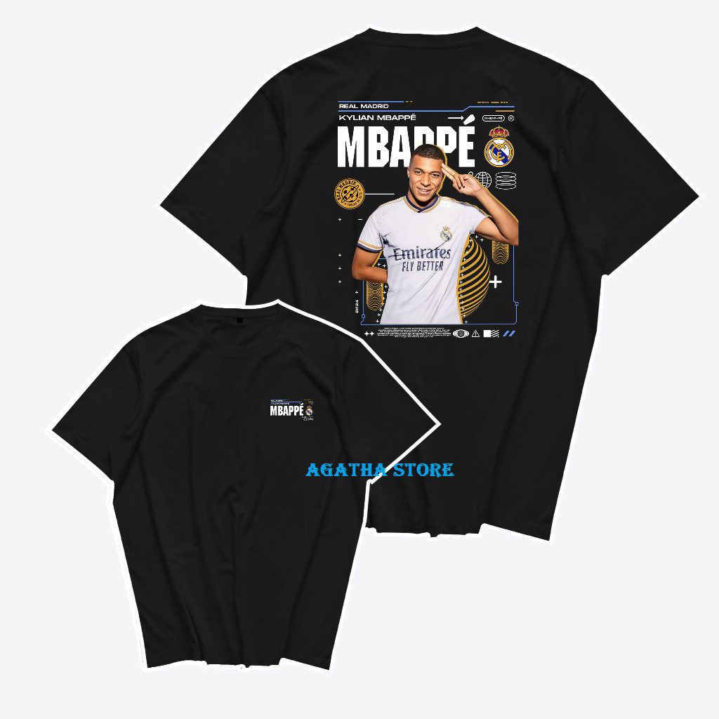 🔥พร้อมส่ง🔥 ใหม่ Kaos Madrid Mbappé - Kaos Distro Real Madrid Kylian Mbappé Men & Women Cotton Combed