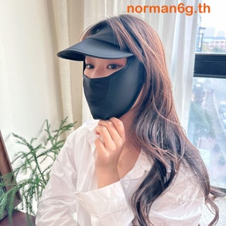 Anorman หน้ากากผ้าเรยอน ตกปลา กีฬา บาง ป้องกันรังสียูวี กันแดด ผ้าคลุมหน้า สีพื้น ผ้าพันคอ ป้องกันดวงตา กลางแจ้ง เดินป่า หน้ากาก Gini