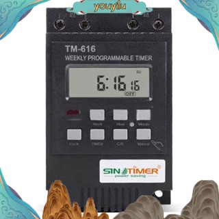 Youyilu SINOTIMER TM616 รีเลย์ตั้งเวลาดิจิทัล ตั้งโปรแกรมได้ 7 วัน 30AMP 4PINS 110V Ac