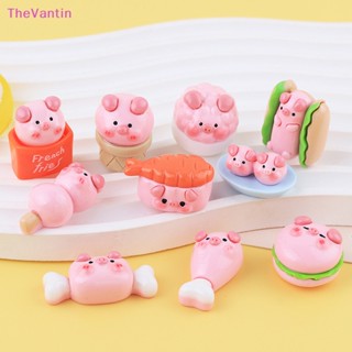 Thevantin เครื่องประดับเรซิ่น รูปการ์ตูนหมู 3D สีชมพู สําหรับตกแต่งบ้าน DIY