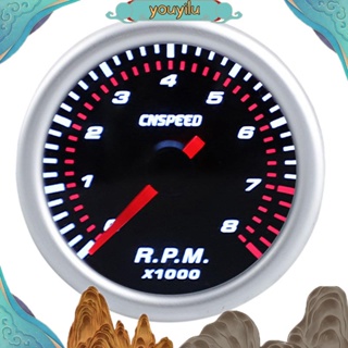 Youyilu CNSPEED เครื่องวัดรอบเครื่องยนต์รถยนต์ 2 นิ้ว 52 มม. 0-8000 RPM 12V RPM