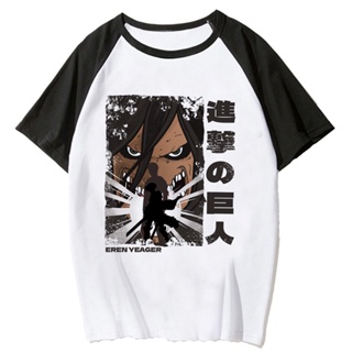 เสื้อยืด พิมพ์ลายมังงะ Attack on Titan แฟชั่นฤดูร้อน สไตล์ฮาราจูกุ สําหรับผู้หญิง