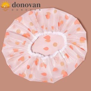 Donovan หมวกอาบน้ํา กันน้ํา นิ่ม สีส้ม หนา ยืดหยุ่น สีฟ้า สีชมพู ผลิตภัณฑ์อาบน้ํา