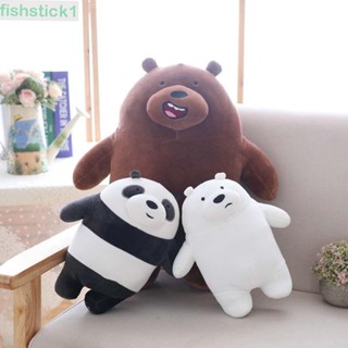 Fishstick1 หมอนตุ๊กตาหมี We Bare Bears ขนาด 25 ซม. 30 ซม. สําหรับตกแต่งบ้าน