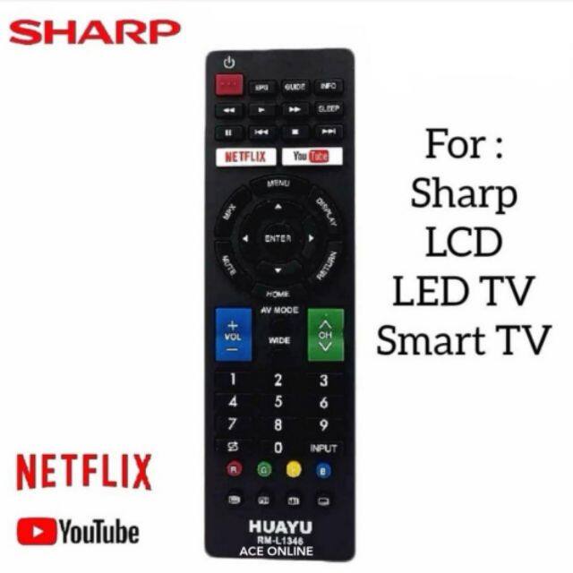 รีโมทคอนโทรลทดแทนสําหรับทีวี Sharp LEDLCD3DSmart TVNETFLIX RM-L1346 (GB234WJSA) BG289WJSA GB275WJSA,