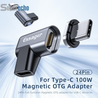 # Essager อะแดปเตอร์แม่เหล็ก USB C 90 องศา 24Pin 3.0 100W 10Gbps [superecho.th]