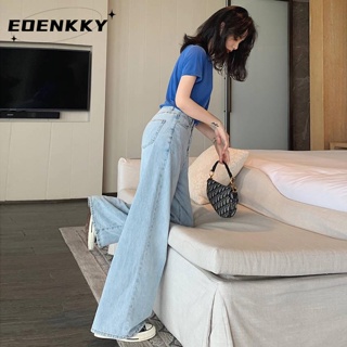 EOENKKY  กางเกงขายาว กางเกงยีสน์ผู้หญิง ทรงหลวม ๆ ตรง Retro Hip Hop Pants 2023 NEW Style  Chic พิเศษ ทันสมัย Korean Style A27L0F1 36Z230909