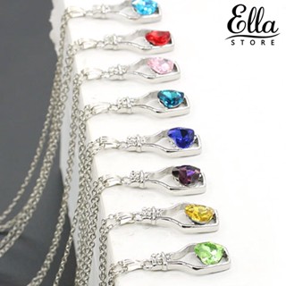 Ellastore123 สร้อยคอโช้คเกอร์ โลหะผสม รูปหัวใจ ประดับคริสตัลเทียม กันรอยขีดข่วน สําหรับผู้หญิง