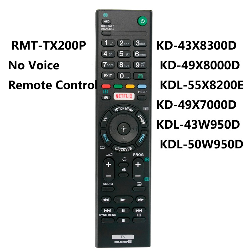 ใหม่ไม่มีรีโมทคอนโทรล rmt-tx200p สําหรับ Sony ผ่านทีวี kd-43x8300d kd-49x8000d kdl-55x8200e kd-49x70