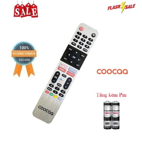 Coocaa ใหม่ ของแท้ รีโมตคอนโทรลทีวี ควบคุมด้วยเสียง พร้อมแบตเตอรี่ Coocaa 100