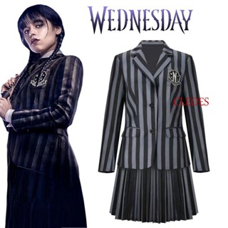 Cleoes เสื้อโค้ทคอสเพลย์ The Addams สําหรับปาร์ตี้ฮาโลวีน