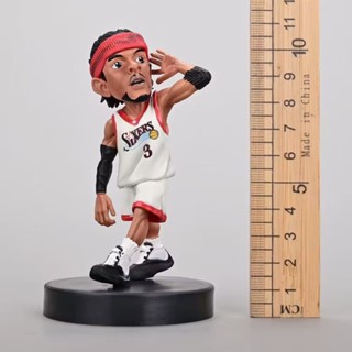 9.9 เหนื่อยมากพร้อมส่ง ลูกบาสเก็ตบอล NBA Star Iverson No. โมเดลฟิกเกอร์แชสซี 62WD Q Version สีขาว สําหรับตกแต่ง 3 ชิ้น