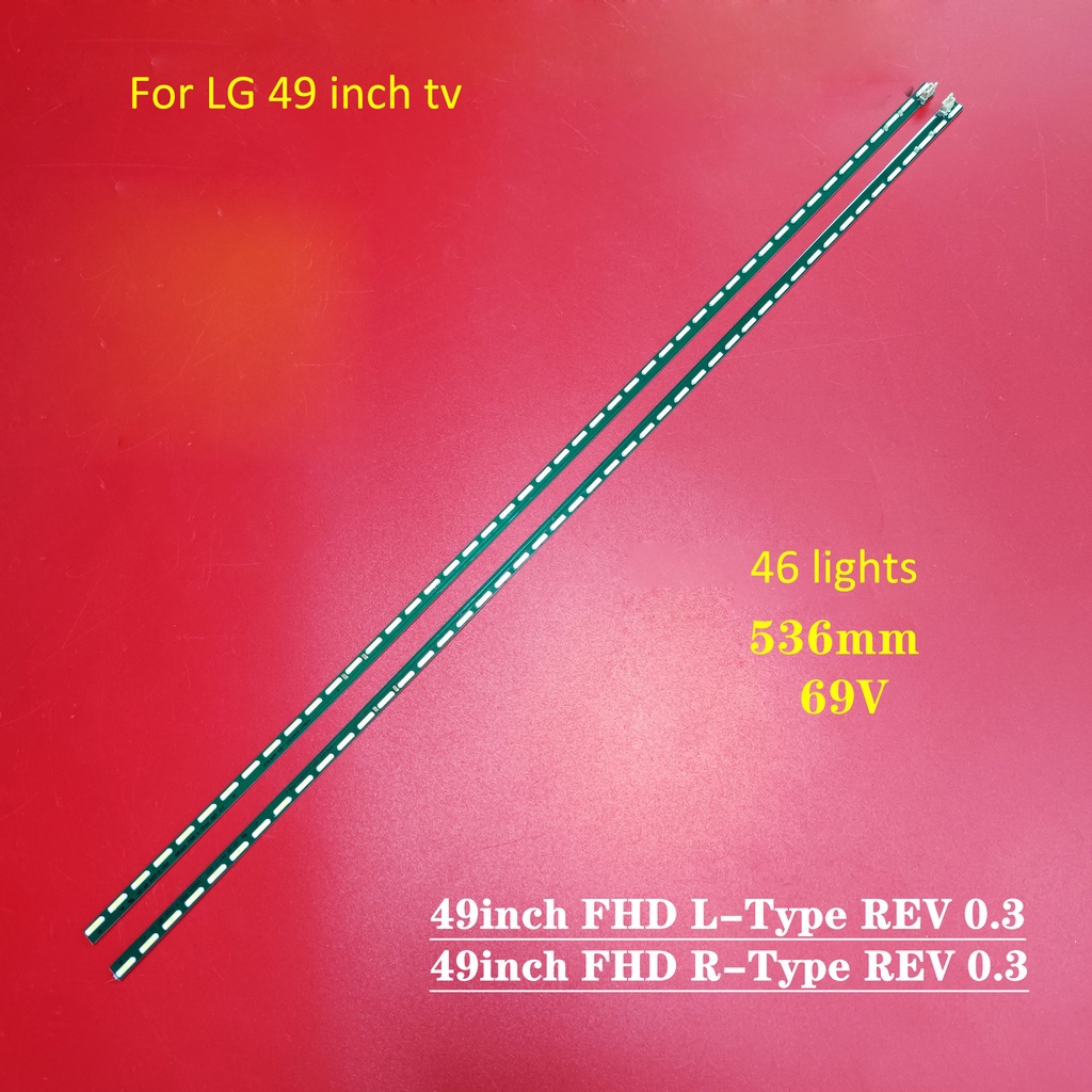 2 ชิ้น/เซ็ต led backlight strip สําหรับ LG 49LF5420-CB 49LF5900-CA Light bar 0191A 0192A หน้าจอ NC49