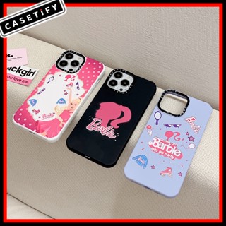 Casetify เคสโทรศัพท์มือถือ ผ้ากํามะหยี่ขนนิ่ม ลายสติกเกอร์บาร์บี้ สําหรับ iPhone14ProMax iP13Pro 13 11 12Promax 13Promax 12 13 14