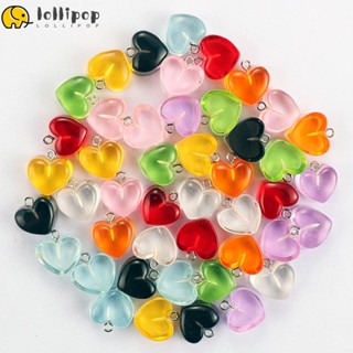 Lollipo1 จี้รูปหัวใจ สีแคนดี้ หลากสี สําหรับทําเครื่องประดับ งานฝีมือ DIY