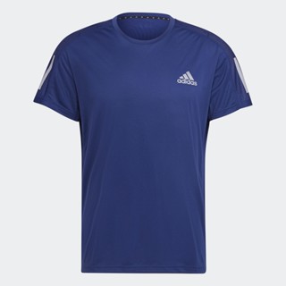 adidas วิ่ง เสื้อยืด Own the Run ผู้ชาย สีน้ำเงิน H34494