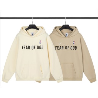 เสื้อกันหนาวลําลอง มีฮู้ด ปักลาย FEAR OF GOG FOG สไตล์มินิมอล สําหรับผู้ชาย และผู้หญิง