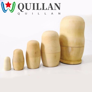 Quillan ตุ๊กตารัสเซีย รังไม้ ของขวัญเด็ก สํานักงาน ไม่ทาสี ตกแต่งบ้าน ระบายสี ทักษะ ฝึก ตุ๊กตา Matryoshka