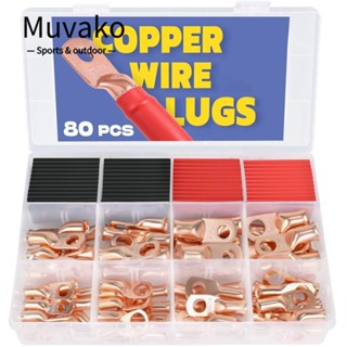 Muvako ปลายสายเคเบิลแบตเตอรี่ AWG 8 6 4 2 ทองแดง 80 ชิ้น