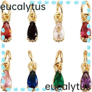 Eucalytus1 จี้ลูกปัดคริสตัล ทรงหยดน้ํา สีเหลือง แดง ดํา ขาว ชมพู สําหรับทําเครื่องประดับ