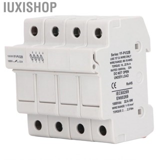 Iuxishop 32A DC Circuit Breaker 4P Guide Rail Type Base Holder Flame