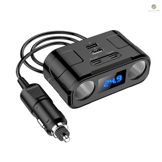 อะแดปเตอร์ชาร์จในรถยนต์ PD+QC3.0+ อะแดปเตอร์ชาร์จเร็ว USB คู่ 2 ซ็อกเก็ต 12-24V พร้อมไฟ LED สําหรับรถบรรทุก SUV HOT 1