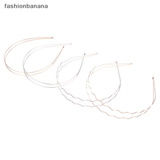 [fashionbanana] ที่คาดผม โลหะ สีทอง สีเงิน สไตล์เรโทร เรียบง่าย แฟชั่นสําหรับผู้หญิง