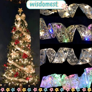 Wisdomest ริบบิ้นไฟ LED ผ้าไหม สําหรับตกแต่งปาร์ตี้คริสต์มาส ผนัง หน้าต่างบ้าน