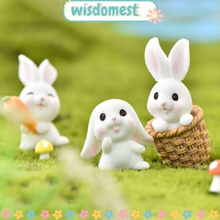 Wisdomest ฟิกเกอร์กระต่ายจิ๋ว DIY อุปกรณ์เสริม สําหรับตกแต่งสวนบอนไซ