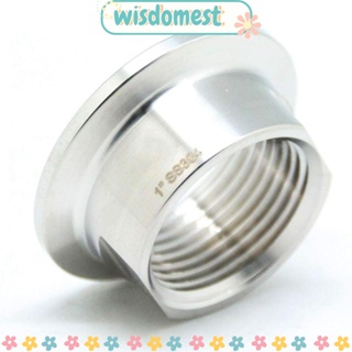 Wisdomest อะแดปเตอร์ข้อต่อท่อ สเตนเลส เกลียวตัวเมีย 50.5 มม. เป็นแคลมป์สามแคลมป์ 1.5 นิ้ว สีเงิน