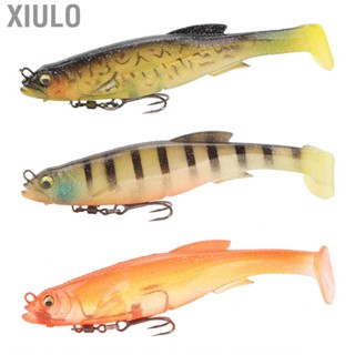 Xiulo 12.5cm 21g Fishing Lures Silicone Baits T Tail Vivid Spin Ring Magnetic with Treble Hooks for Freshwater Saltwater