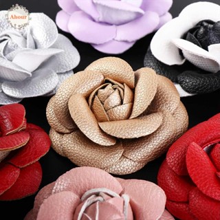 Ahour Camellia Flower Boutonnier เข็มกลัดผ้า แฮนด์เมด สําหรับผู้หญิง