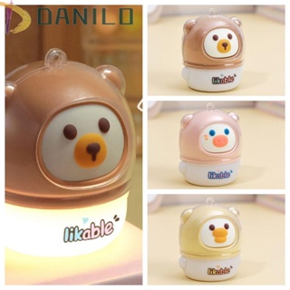 Danilo โคมไฟตั้งโต๊ะ LED รูปการ์ตูนเป็ดน้อยน่ารัก ชาร์จ USB ป้องกันสายตา สีชมพู สําหรับครอบครัว