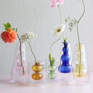 [พร้อมส่ง] Gourd vase แจกันแก้วทรงน้ำเต้า ทรงหลอดทดลอง