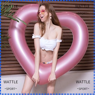 Wattle ห่วงยางว่ายน้ํา ประดับเลื่อม รูปหัวใจ ขนาด 90 ซม. 120 ซม. ของเล่นกีฬาทางน้ํา สําหรับผู้ใหญ่