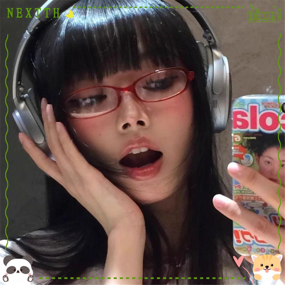 Nextth แว่นตา ไม่มีแต่งหน้า กรอบวงรี ขนาดเล็ก สไตล์ญี่ปุ่น สําหรับผู้หญิง