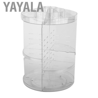 Yayala Acrylic Makeup Shelf  Transparent Storage Rack 360 Degree Rotating Costemics Display Case