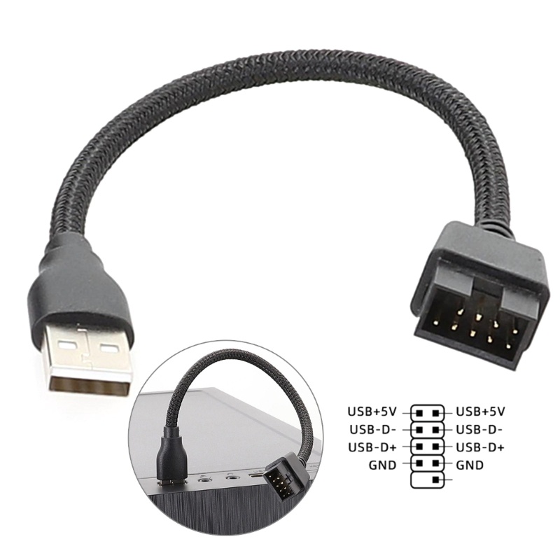 Btm PC Hardware Cables Adapters USB A Male to 9 Pin Male Mainboard Extension Cable สะดวกและมีประสิทธิภาพ