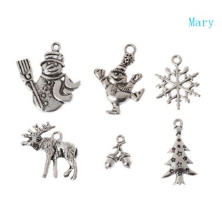 Mary จี้สร้อยคอ ต่างหู ลูกปัด โลหะ สําหรับทําเครื่องประดับ DIY 6 ชิ้น