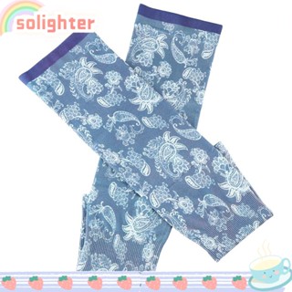 SOLIGHTER ปลอกแขน ผ้าเรยอน กันแดด สีชมพู สําหรับขี่จักรยานกลางแจ้ง 2 คู่