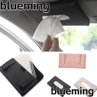 Blueming2 ที่ใส่ผ้าเช็ดปาก ที่บังแดดรถยนต์ หนัง PU แบบแขวน เก็บอัตโนมัติ ภายในรถยนต์