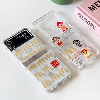 เคสโทรศัพท์มือถือ PC แข็ง แบบใส ลายการ์ตูนตุ๊กตา M พับได้ สําหรับ Samsung Fold Zflip5 Zflip3 Zflip4