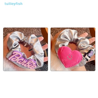 【tuilieyfish】ยางรัดผมหนัง ขนาดใหญ่ รูปผีเสื้อ และตัวอักษร สีเงิน สําหรับตุ๊กตาบาร์บี้【IH】