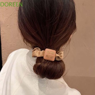 Doreen ยางรัดผม ผ้าโพนี่เทล พิมพ์ลายตัวอักษร สไตล์เกาหลี สร้างสรรค์ สําหรับผู้หญิง